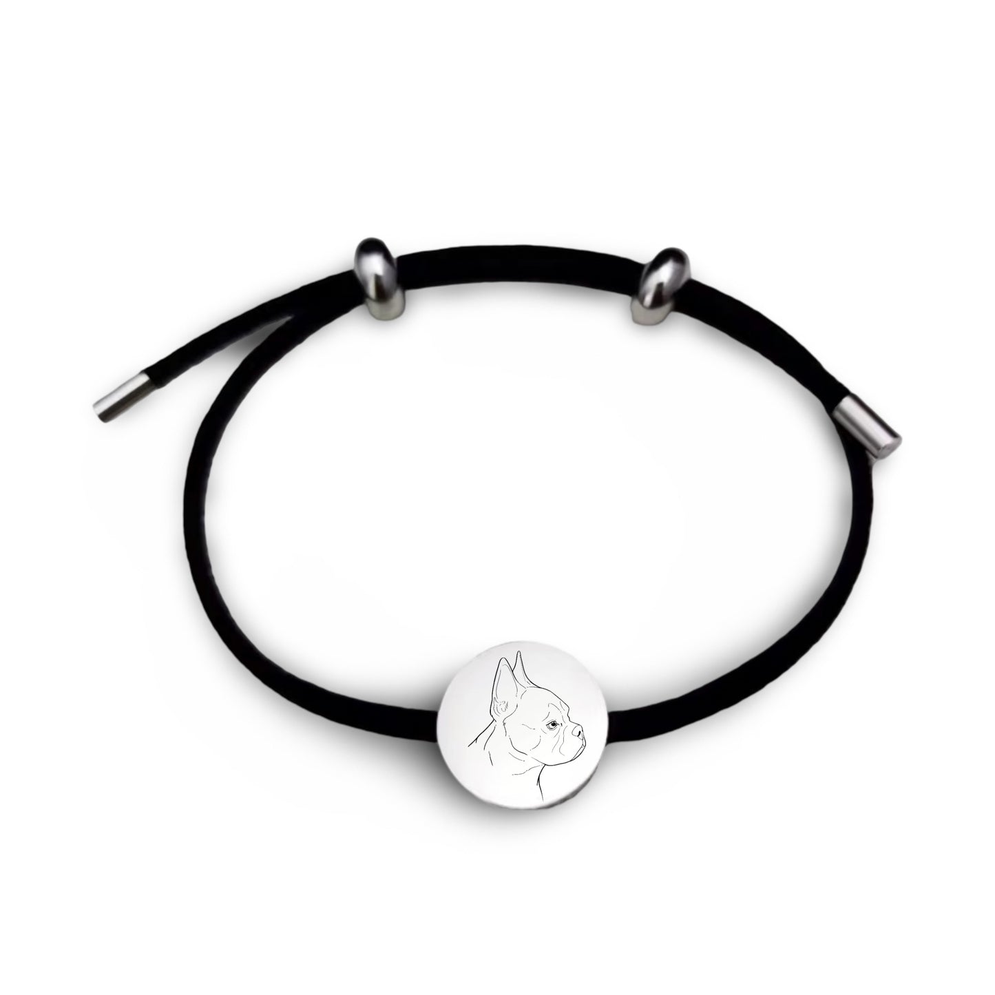Seidiges Armband mit Edelstahl Plättchen